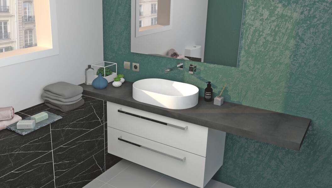 Vasque à poser semi encastree ovale 60x35x11 cm blanche ELMER BY AYOR 403511031 - vue 4