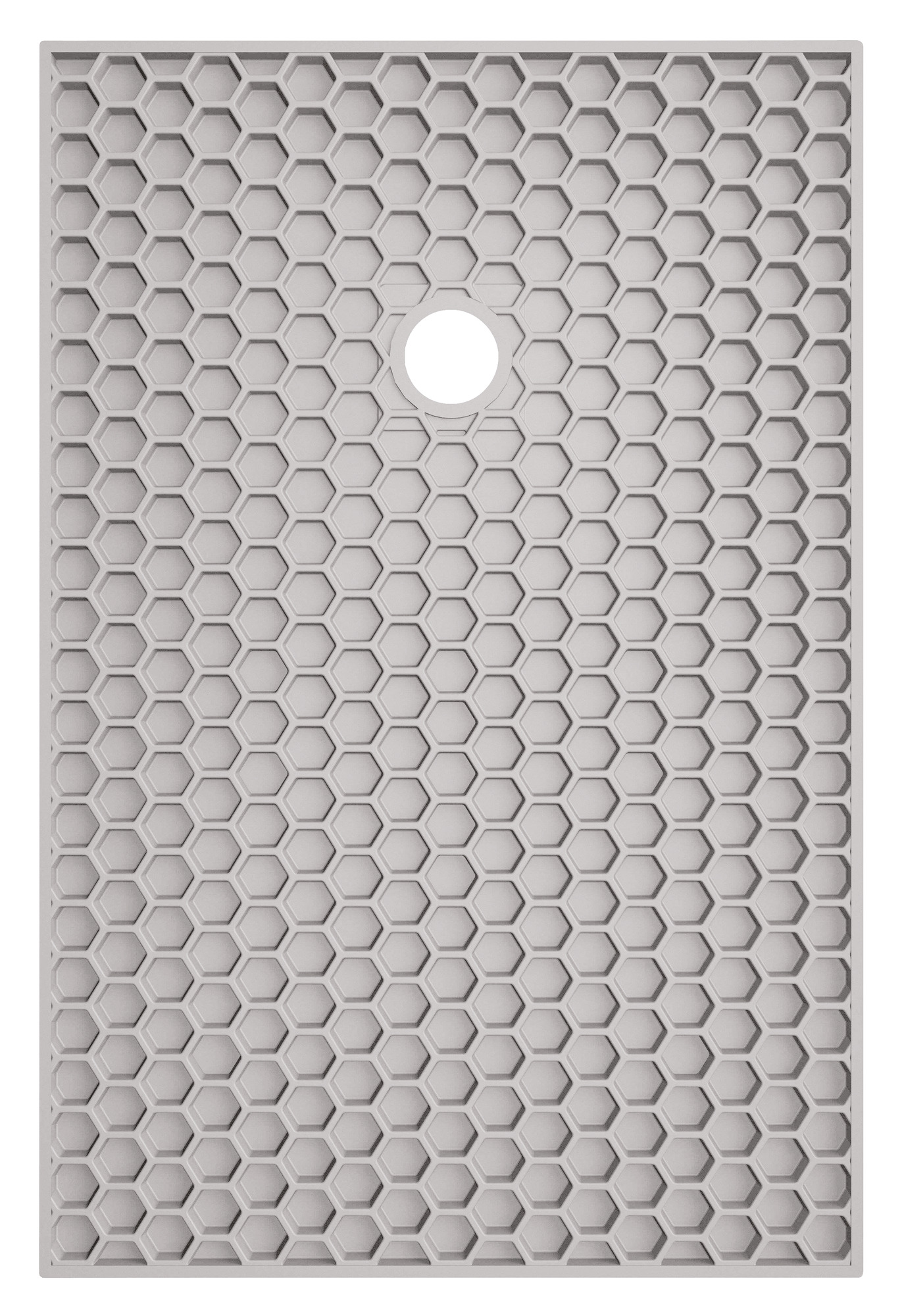 Receveur de douche resine LARA gris perle 90x140 avec bonde ELMER BY AYOR 201016618 - vue 4