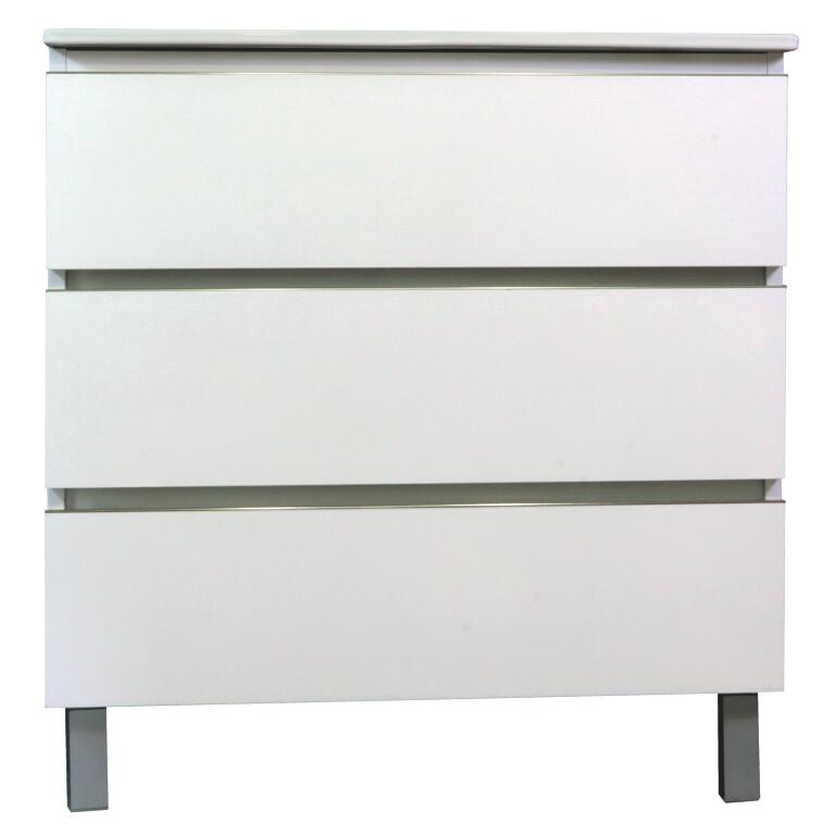 Meuble OSLO sur pieds 3 tiroirs 80cm blanc mat ONDEE 401512098 - vue 4