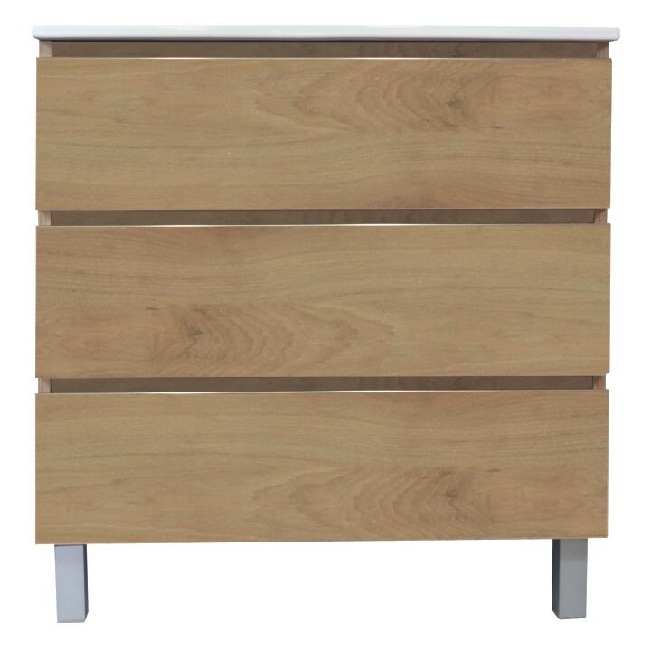 Meuble OSLO sur pieds 3 tiroirs 80cm bois ONDEE 401512099 - vue 4
