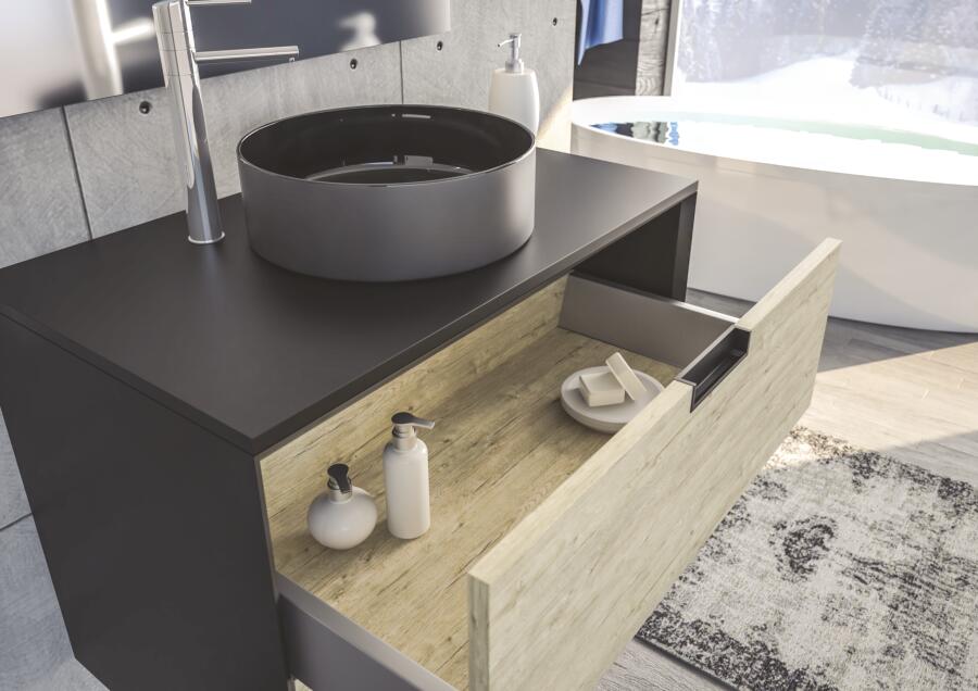 Meuble VENIZ à suspendre 60cm noir/cognac ELMER BY AYOR 401511312 - vue 4