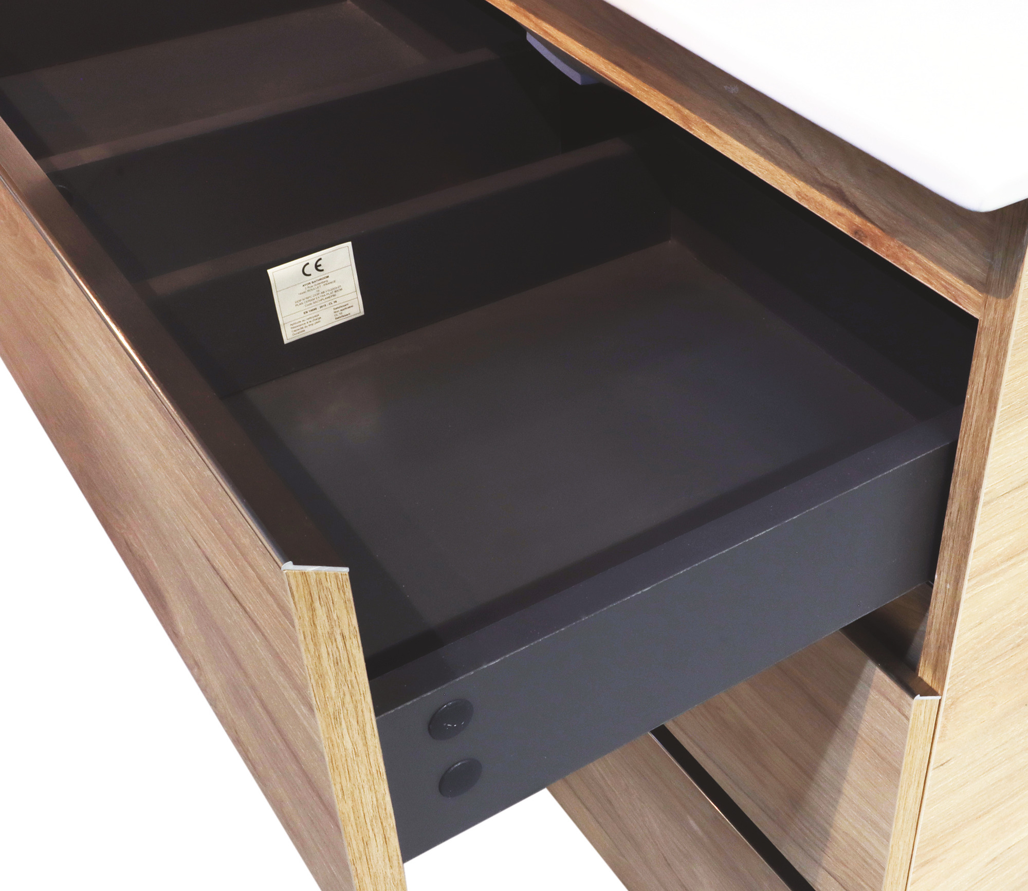 Meuble OSLO à suspendre 4 tiroirs 120cm bois avec miroir LED ATHENES ONDEE 402117535 - vue 4