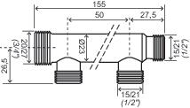 Collecteur 3 départs double filetage à portée plate SOMATHERM 1645-03-20 - vue 4