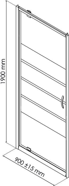 Paroi de douche porte pivotante 90cm profilés blancs ERIS 2 ONDEE 201510203 - vue 4