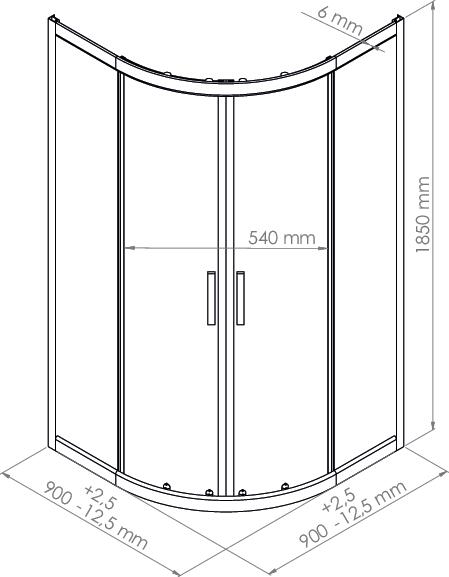 Paroi de douche quart de cercle ENLOK 90cm ELMER BY AYOR 203010104 - vue 4