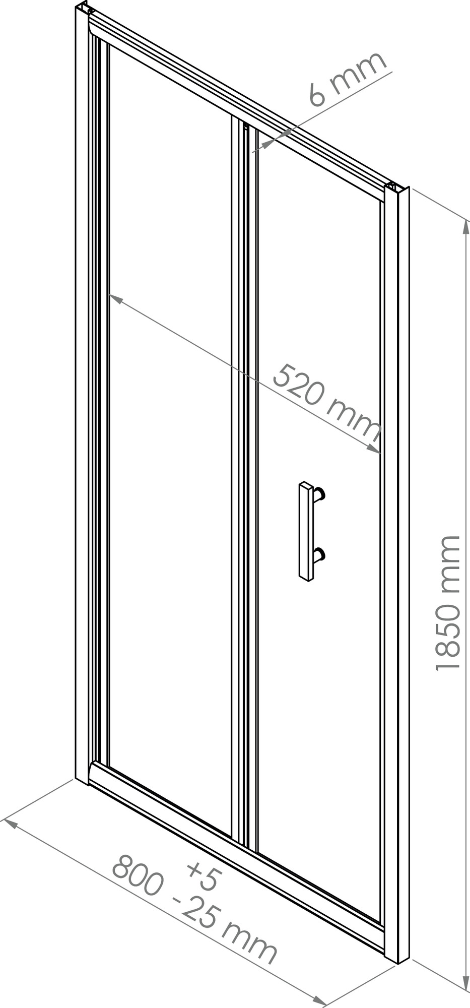 Paroi de douche porte pliante ENLOK 80cm ELMER BY AYOR 203010110 - vue 4