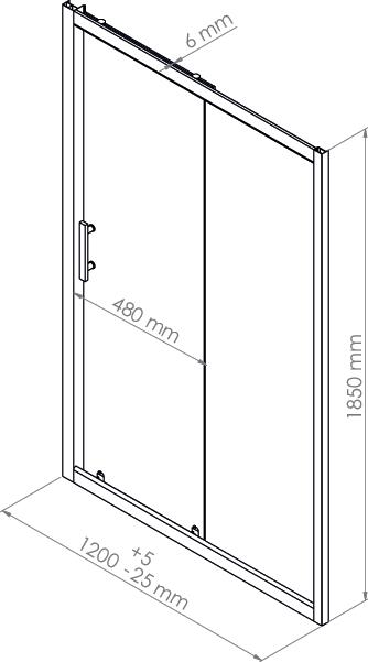 Paroi de douche porte coulissante ENLOK 120cm ELMER BY AYOR 203010113 - vue 4