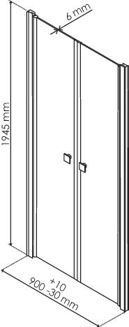 Paroi de douche portes saloon verre transparent SELYNA 90cm ELMER BY AYOR 300090 - vue 4