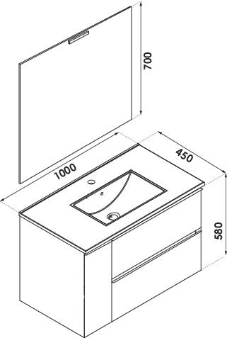 Meuble BOSTON à suspendre 100cm béton ELMER BY AYOR 401511274 - vue 4