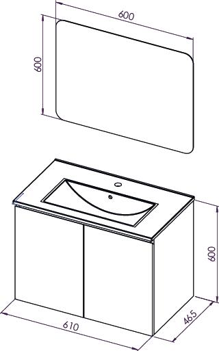 Meuble OSLO à suspendre 2 portes 60cm blanc mat ONDEE 402117556 - vue 4