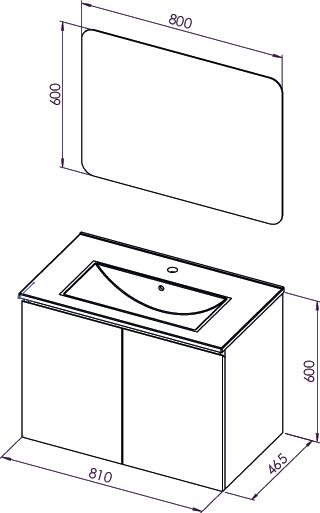Meuble OSLO à suspendre 2 portes 80cm blanc mat ONDEE 402117562 - vue 4