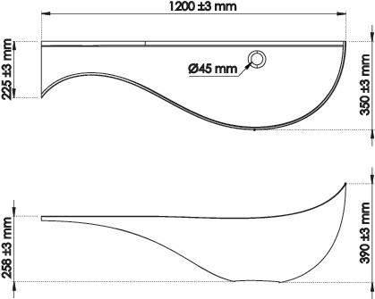 Vasque à suspendre 120cm goutte ELMER BY AYOR 403511009 - vue 4