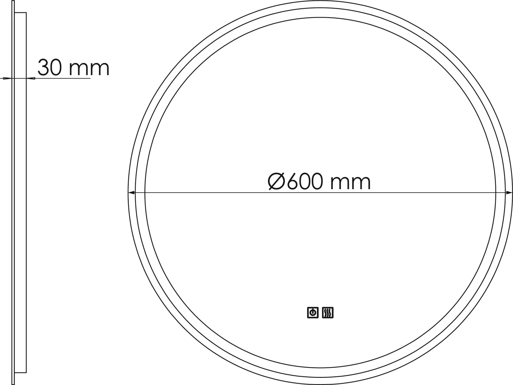 Miroir LED Louxor ø60 contours sablés ELMER BY AYOR 404011216 - vue 4