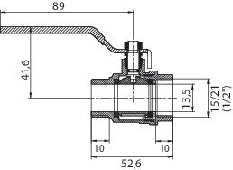 Vanne à sphère mâle femelle 15/21 à manette plate SOMATHERM 470-15MF - vue 4