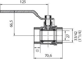 Vanne à sphère double femelle 33/42 à manette plate SOMATHERM 470-33FF - vue 4