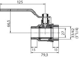 Vanne à sphère mâle femelle 33/42 à manette plate SOMATHERM 470-33MF - vue 4
