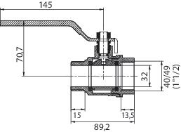 Vanne à sphère mâle femelle 40/49 à manette plate SOMATHERM 470-40MF - vue 4
