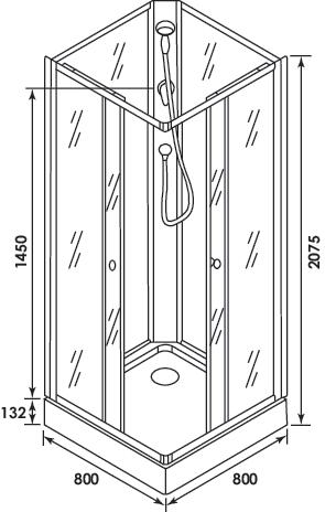 Cabine de douche accès d'angle 80cm YAKO ONDEE 492119 - vue 4
