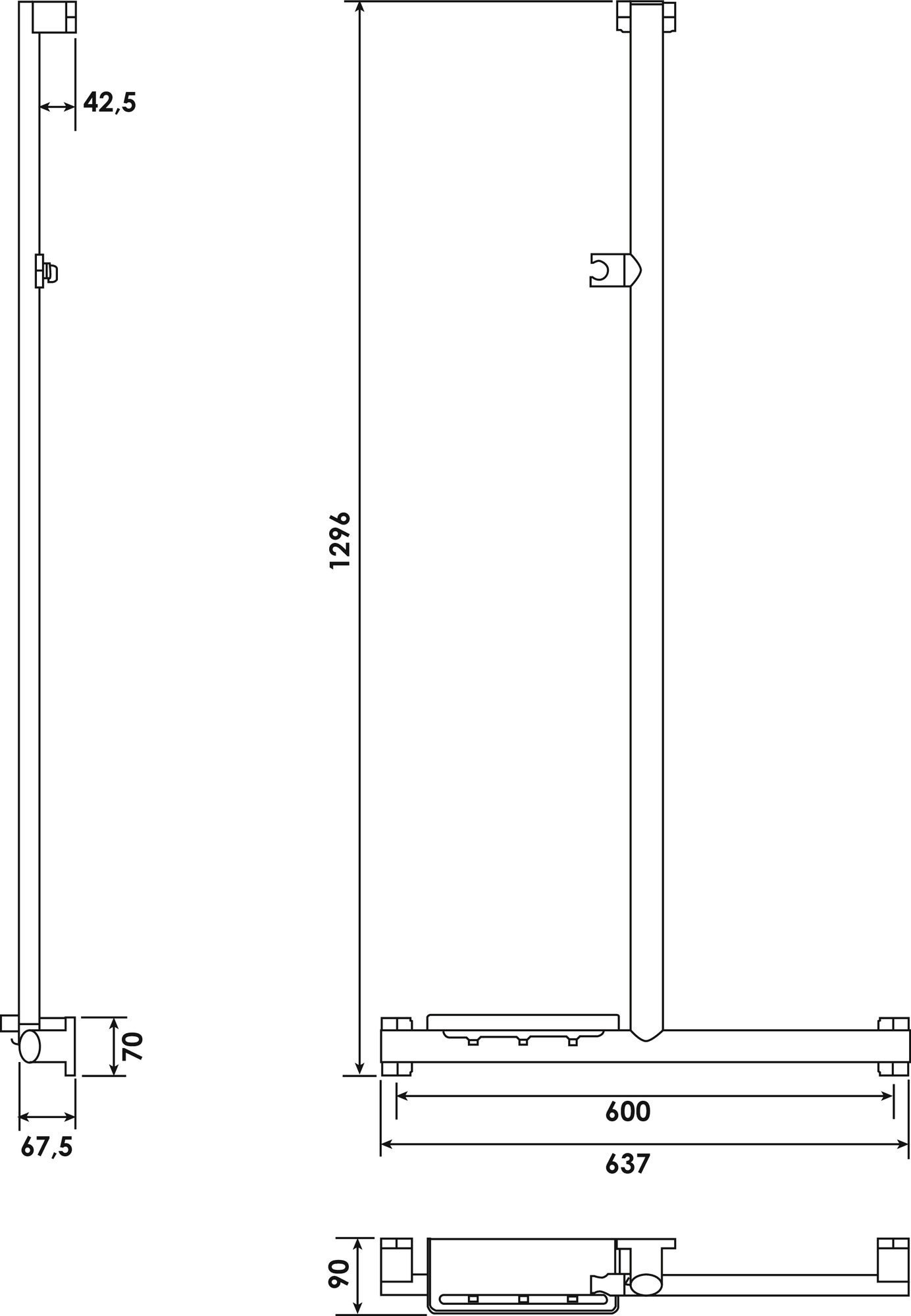 Barre de maintien douche en T ou en L blanc - PELLET PELLET 49820 - vue 4