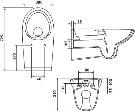 Cuvette suspendue PMR rallongée sans bride ONDEE 501513005 - vue 4