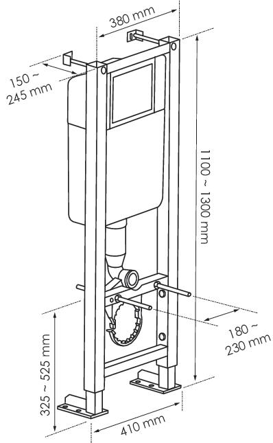 Bâti-support WC autoportant 3/6 litres avec plaque de commande ONDEE 501513550 - vue 4