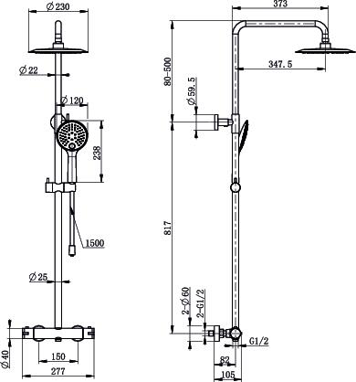 Colonne thermostatique téléscopique corps froid Calip'so - ROLF ROLF BY AYOR 503014020 - vue 4