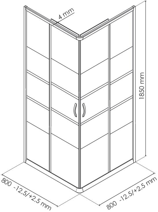 Paroi de douche accès d'angle AUMEA 80cm ONDEE 509695 - vue 4