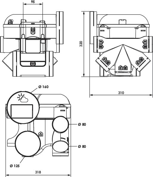 Groupe seul V.M.C simple flux hygroréglable easyHOME premium MW - ALDES ALDES 607510117 - vue 4