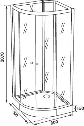 Cabine de douche quart de cercle 80cm TAYA ONDEE 800007 - vue 4