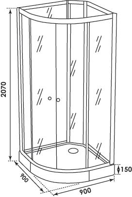 Cabine de douche quart de cercle 90cm TAYA ONDEE 800008 - vue 4