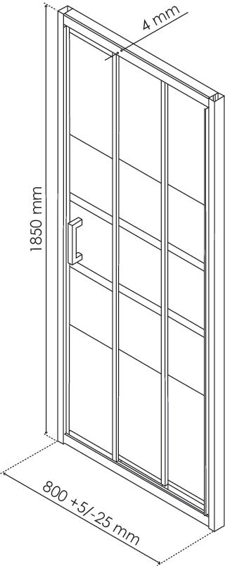 Paroi de douche 3 volets coulissants AUMEA 80 cm ONDEE 800031 - vue 4