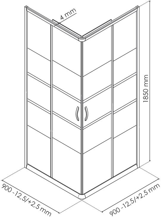 Paroi de douche accès d'angle AUMEA 90cm ONDEE 800035 - vue 4