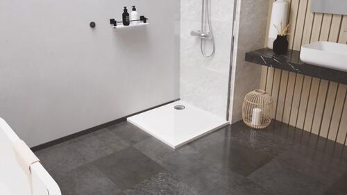 Receveur de douche extra-plat en béton de synthèse 80x80cm ONDEE 201010502 - vue 3