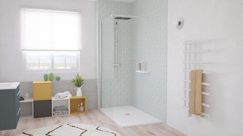 Receveur de douche extra-plat en béton de synthèse 80x140cm ONDEE 201010516 - vue 3