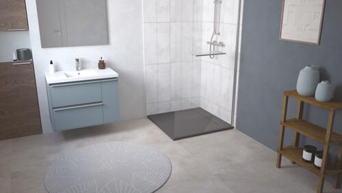 Receveur de douche caniveau résine de synthèse RUNA gris anthracite 90x90 ELMER BY AYOR 201010790 - vue 4