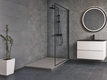 Receveur de douche resine LARA gris perle 90x180 avec bonde ELMER BY AYOR 201016621 - vue 2