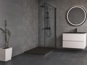 Receveur de douche resine LARA noir 80x80 avec bonde ELMER BY AYOR 201016708 - vue 4