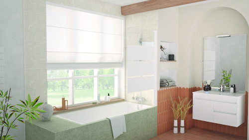 Pare-baignoire 1 volet 140x80cm 3 bandes blanches ONDEE 201510505 - vue 3