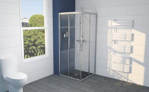 Paroi de douche accès d'angle coulissant ENLOK 80cm ELMER BY AYOR 203010101 - vue 3