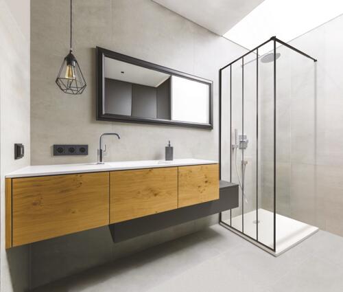 Paroi de douche fixe profilé noir verrière 120cm ELMER BY AYOR 203010122 - vue 3