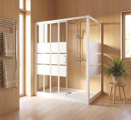 Paroi de douche 3 volets coulissants AUMEA 100 cm ONDEE 203010303 - vue 2