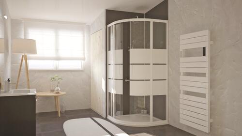 Paroi quart de cercle 2 volets coulissants AUMEA 90cm ONDEE 203010304 - vue 3