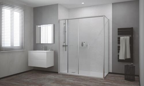 Paroi de douche porte coulissante profilés chromés CONCEPT'O 120cm ELMER BY AYOR 203010306 - vue 3