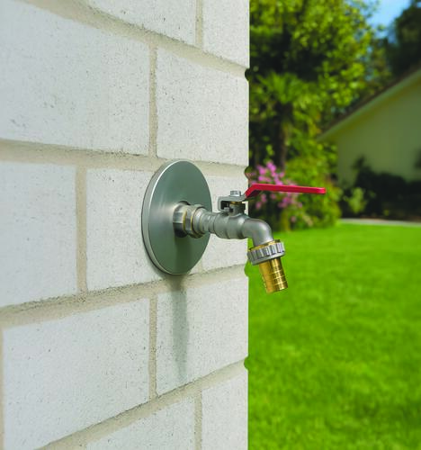 Applique d'arrosage chromée avec raccord à glissement PER ø16 F15/21