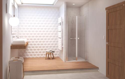 Paroi de douche portes saloon verre transparent SELYNA 90cm ELMER BY AYOR 300090 - vue 3