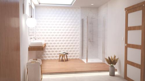 Paroi de douche porte pivotante verre transparent SELYNA 90cm ELMER BY AYOR 305090 - vue 3