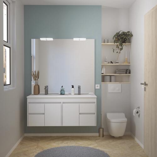Meuble à suspendre 120cm lumpur miroir affleurant ONDEE 401511067 - vue 3