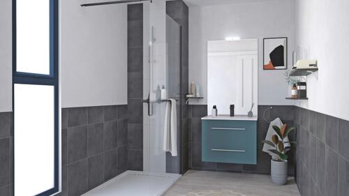 Meuble NEW YORK à suspendre 80cm bleu paon ELMER BY AYOR 401512051 - vue 3
