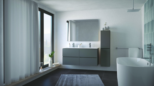 Meuble TAMAFE à suspendre 120 cm gris mat 402110129 - vue 2