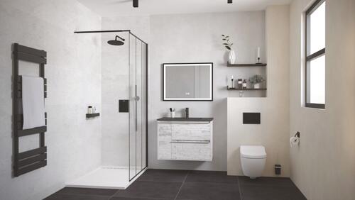Meuble BOSTON à suspendre 80cm nordic avec miroir LED SEVILLE ELMER BY AYOR 402110527 - vue 3
